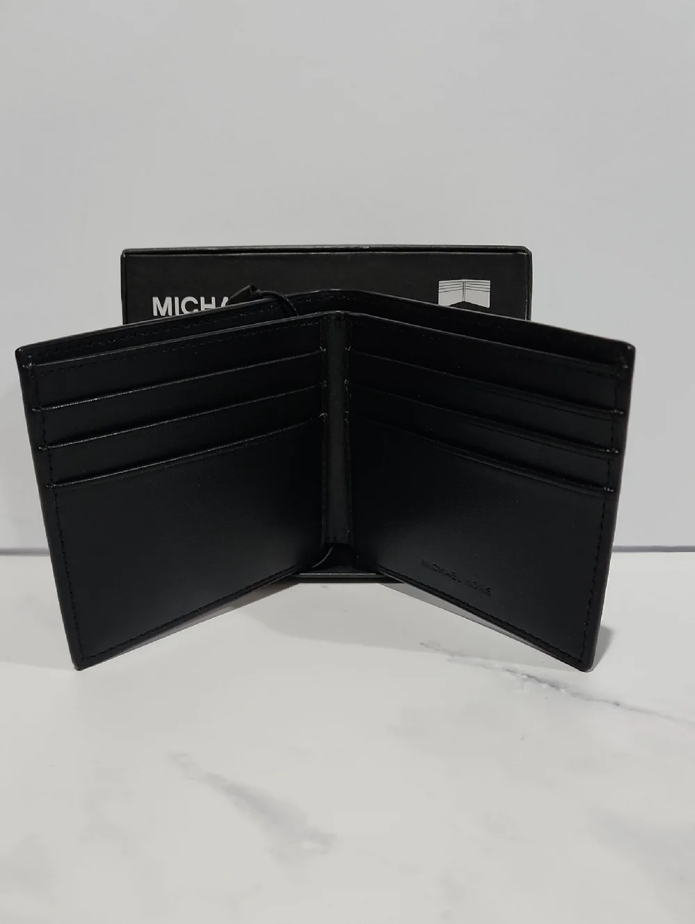 Michael Kors Black Nori MK Logo Slim Billfold Wallet